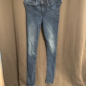 Express Women’s Mid-Rise Slim Skinny Jeans in Medium Blue Wash